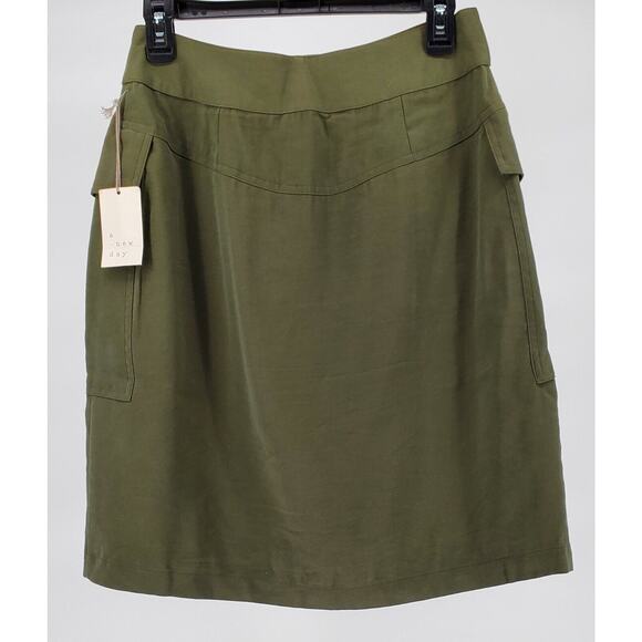A New Day Womens Size 4 Green Cargo Button‎ Front Skirt New - Picture 3 of 5